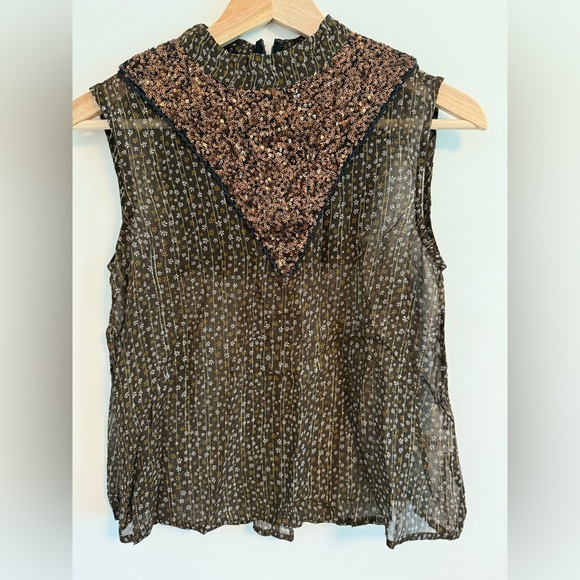 Bl-nk Janetta Tank Top Brown Sequin - Picture 4 of 8